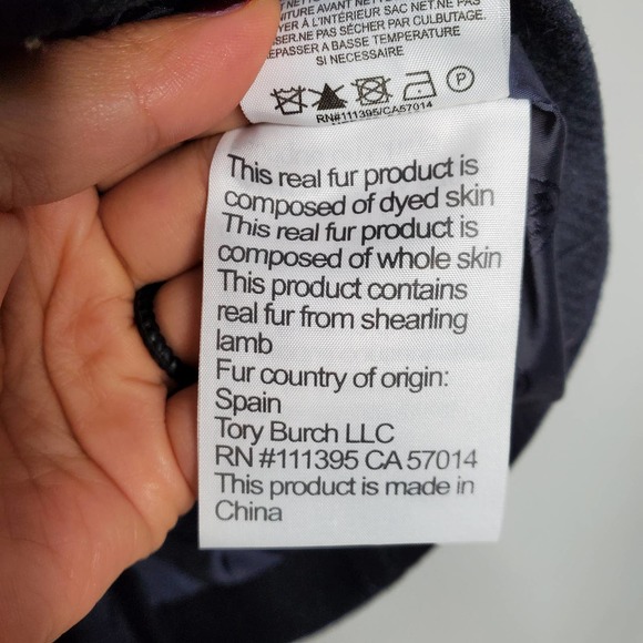 TORY BURCH • Navy Blue Alexandre Removable Fur Trim Pea Coat Sz 4 - Picture 8 of 11